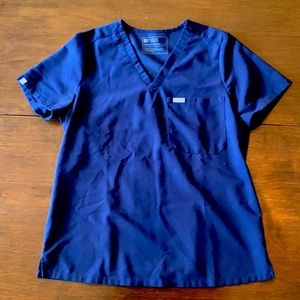 FIGS navy blue scrub top